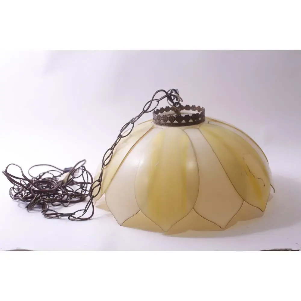 Yellow Tulip, Swag Lamp, Hanging, Plastic, Portable, Lighting, ~ 250809-WH F-3